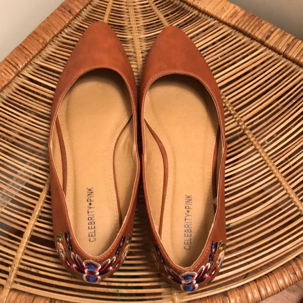 Celebrity Pink embroidered flats (8)